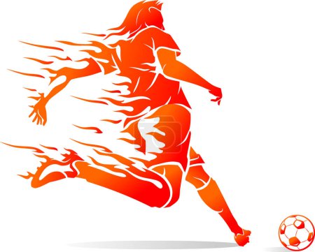 Illustration for Soccer Kick Ball Hot Flame - Royalty Free Image