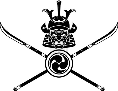 Téléchargez les illustrations : Emblème d'arme de Samouraï Naginata - en licence libre de droit