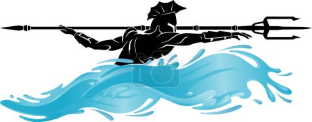 Téléchargez les illustrations : Ocean Warrior Fantasy Caractère, design vectoriel - en licence libre de droit