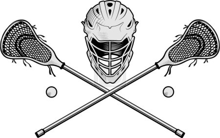 Photo for Lacrosse Gear Emblem White, easy to change fill color - Royalty Free Image
