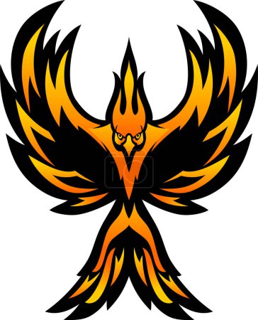 Photo for Black Phoenix Bird Mascot Design, Vector Illustration - Royalty Free Image