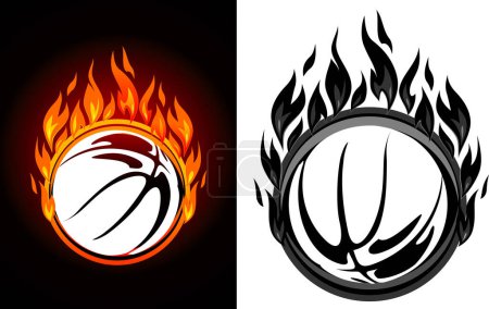 Basketball Sportausrüstung flammendes Emblem