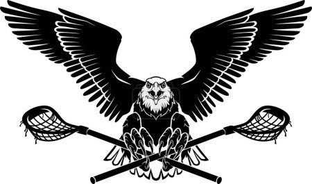 Téléchargez les illustrations : American Eagle Lacrosse, Logo du symbole sportif - en licence libre de droit