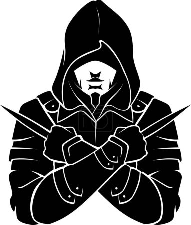 Assasin Black Hooded Character Design