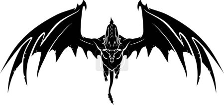 Téléchargez les illustrations : Arc avant du dragon noir, créature fantaisie mythique - en licence libre de droit