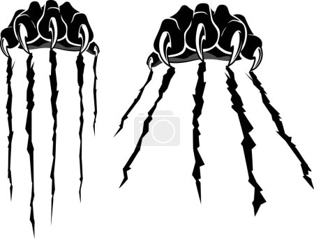 Ilustración de Negro pantera par garras conjunto - Imagen libre de derechos