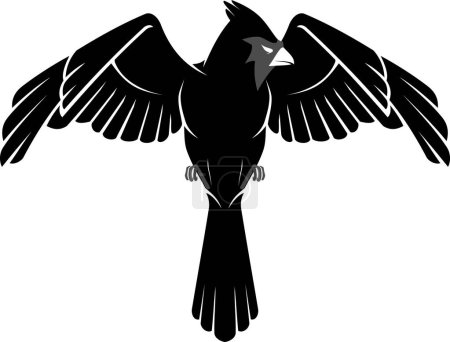Téléchargez les illustrations : Cardinal Bird Noir et Gris - en licence libre de droit