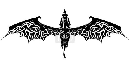 Téléchargez les illustrations : Dragon Glide aux ailes celtiques - en licence libre de droit