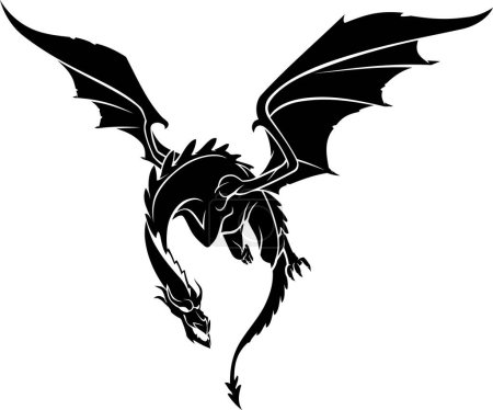 Photo for Dragon Front Flying, vector illustration - Royalty Free Image