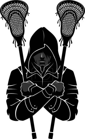 Illustration for Lacrosse Assassin Sport Symbol - Royalty Free Image