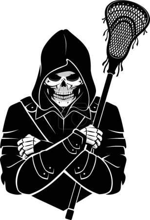 Illustration for Skull Lacrosse Symbol vector illustration - Royalty Free Image