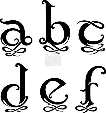 Ilustración de Monograma de letra Set Lowercase - Imagen libre de derechos