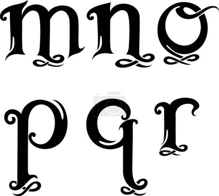 Illustration for Letter Monogram Set 3 Lowercase - Royalty Free Image