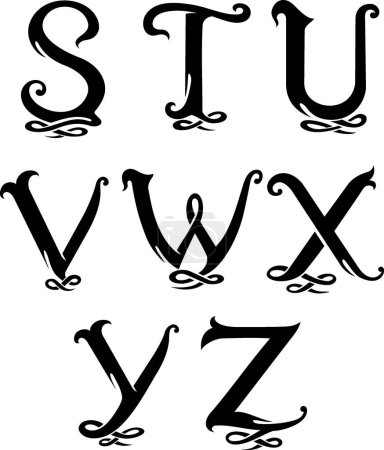 Illustration for Letter Monogram set 4 Uppercase - Royalty Free Image