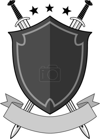 Photo for Medieval Coat of Arms Black - Royalty Free Image
