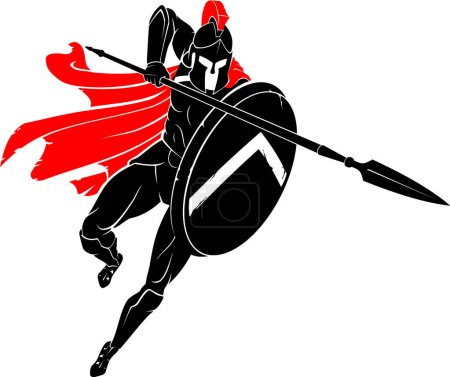 Ilustración de Pierce mortal espartano, Ataque aéreo medio - Imagen libre de derechos
