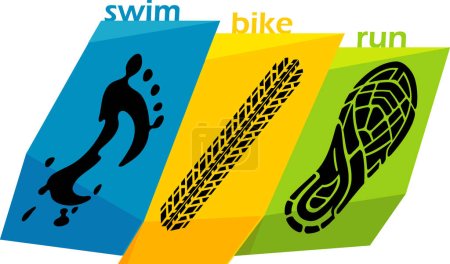 Photo for Triathlon Race Silhouette Abstract Artwork - Royalty Free Image