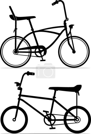 Photo for Vintage Kids 80s Bicycles vector image of two bicycles - Royalty Free Image