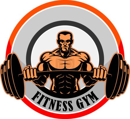Fitness Gym Symbol, Shirtless Body Builder