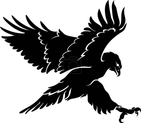 Téléchargez les illustrations : Illustration d'oiseau volant en silhouette de faucon - en licence libre de droit