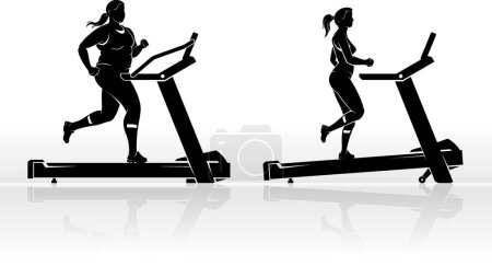 Illustration for Lose Weight Treadmill Exercise - Royalty Free Image
