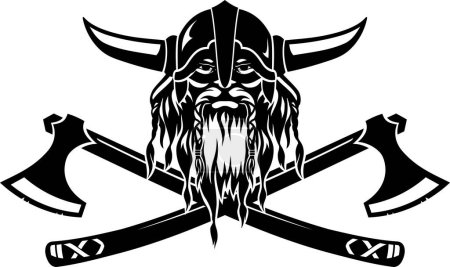 Photo for Viking Emblem Bull Horned Helmet - Royalty Free Image