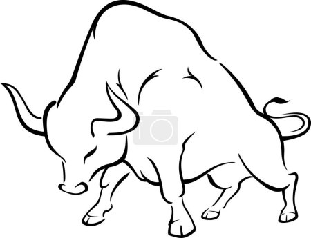 Dynamic Bull Sketch, Bull ready to charge