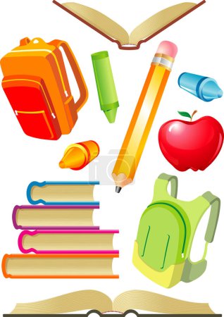 Photo for School Objects-Set of back to school elements - Royalty Free Image