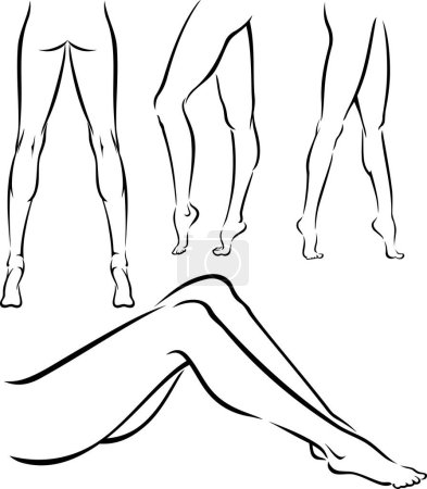 Sexy Legs-Variation von straffen und fitten nackten Beinen