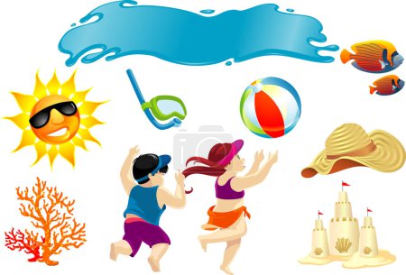 Summer is Fun Set-Various design elements for this summer hot season