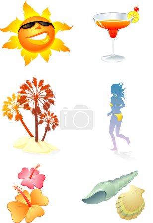 Photo for Summer Elements and Vector Objects - Royalty Free Image