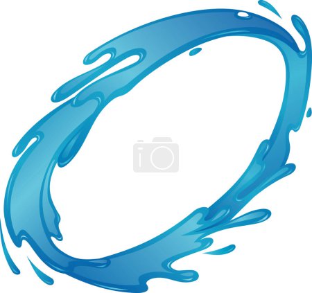 Photo for Water Oval Splash-Water/ Paint/ Liquid forming oval ring cascade - Royalty Free Image