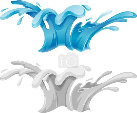 Photo for Water Splash-Simple gradients used, refreshing water set - Royalty Free Image