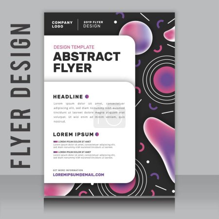 Ilustración de Folleto de negocio creativo diseño volante con colores vibrantes plantilla diseño ilustración - Imagen libre de derechos