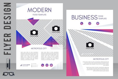 Téléchargez les illustrations : Brochure commerciale créative conception flyer avec des couleurs vibrantes illustration de conception de modèle - en licence libre de droit