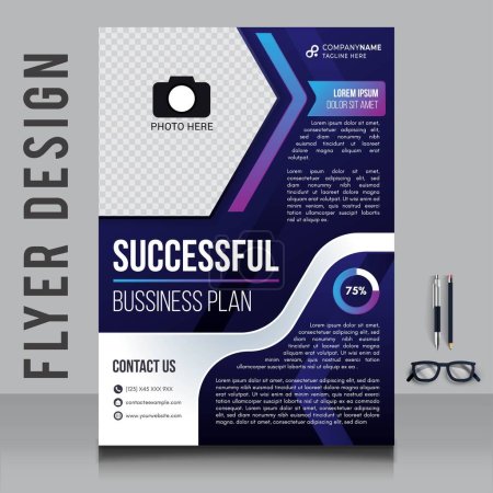 Brochure commerciale créative conception flyer avec des couleurs vibrantes illustration de conception de modèle
