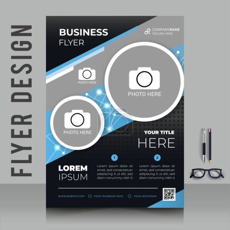 Illustration for Creative business brochure flyer design with vibrant colors template design illustration - Royalty Free Image