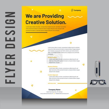 Téléchargez les illustrations : Brochure commerciale créative conception flyer avec des couleurs vibrantes illustration de conception de modèle - en licence libre de droit