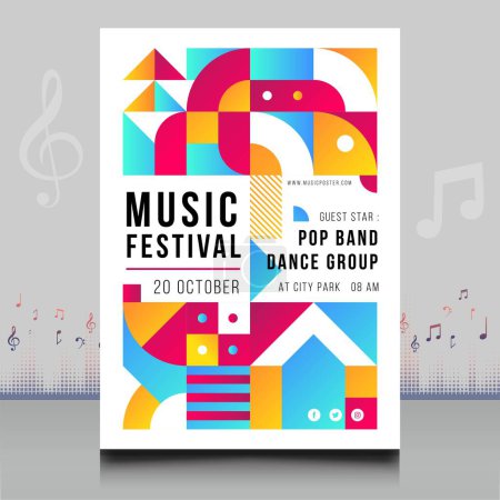 eleganter elektronischer Musik-Festival-Flyer in kreativem Stil mit modernem Schallwellen-Design