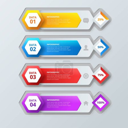 Illustration for Infographic elements & tools business info graphic template, can be used for presentation, web or workflow diagram layout - Royalty Free Image
