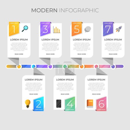 Illustration for Infographic elements & tools business info graphic template, can be used for presentation, web or workflow diagram layout - Royalty Free Image