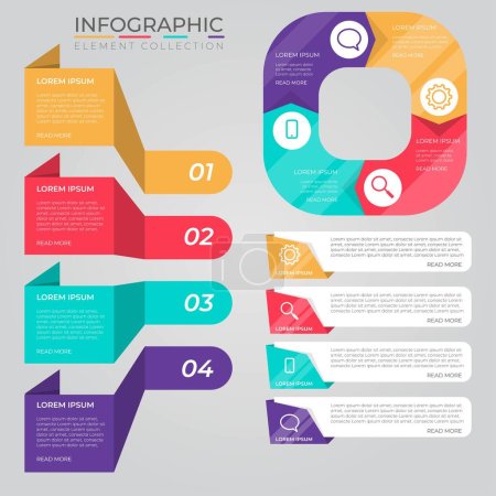Ilustración de Moderno Infografía elementos & herramientas plantilla de infografía de negocios, se puede utilizar para la presentación, web o diagrama de diagrama de flujo de trabajo diseño - Imagen libre de derechos
