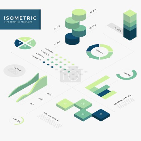 Illustration for Modern Infographic elements & tools business infographic template, can be used for presentation, web or workflow diagram layout - Royalty Free Image