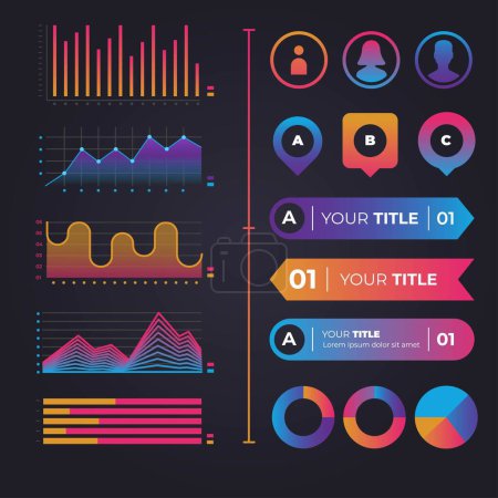 Illustration for Creative steps collection colorful business infographic template, can be used for presentation, web or workflow diagram layout - Royalty Free Image