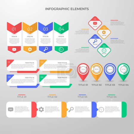 Illustration for Creative steps collection colorful business infographic template, can be used for presentation, web or workflow diagram layout - Royalty Free Image