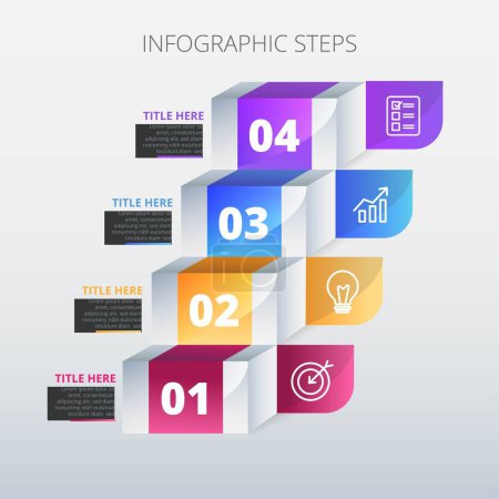 Ilustración de Moderno Infografía elementos & herramientas plantilla de infografía de negocios, se puede utilizar para la presentación, web o diagrama de diagrama de flujo de trabajo diseño - Imagen libre de derechos