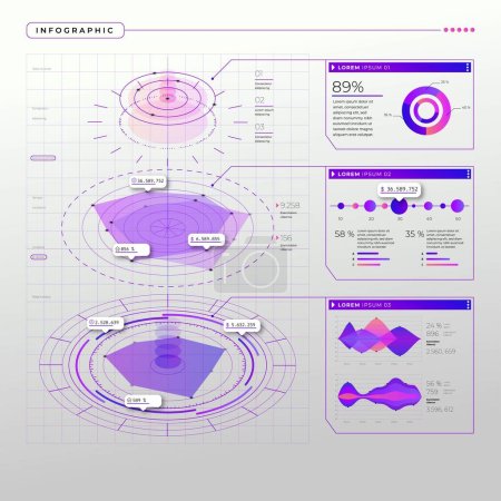 Ilustración de Moderna colección de elementos infográficos y herramientas plantilla de infografía de negocios, se puede utilizar para la presentación, web o diagrama de diagrama de flujo de trabajo - Imagen libre de derechos
