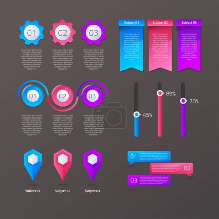 Illustration for Modern Infographic element collection & tools business infographic template, can be used for presentation, web or workflow diagram layout - Royalty Free Image