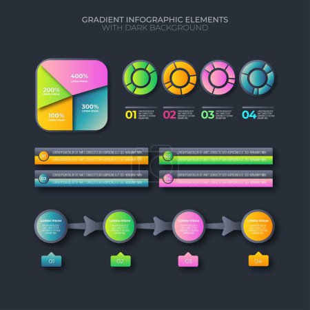 Illustration for Creative realistic Infographic element collection & tools business infographic template, can be used for presentation, web or workflow diagram layout - Royalty Free Image