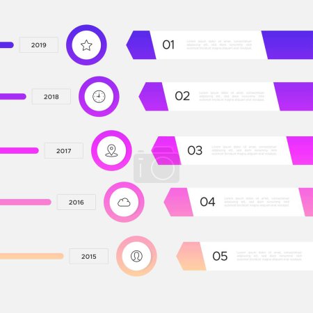 Illustration for Timeline Infographic tools business template, can be used for presentation, web or workflow diagram layout - Royalty Free Image